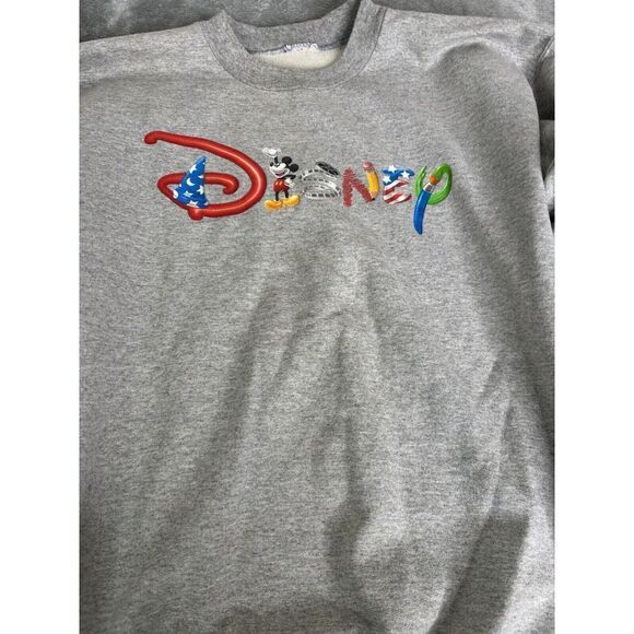 Vintage 90s Disney Pullover Sweatshirt Men's Size Large Gray - Picture 4 of 9